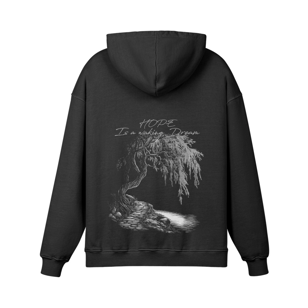 Oversized Willows Hope Hoodie White Print